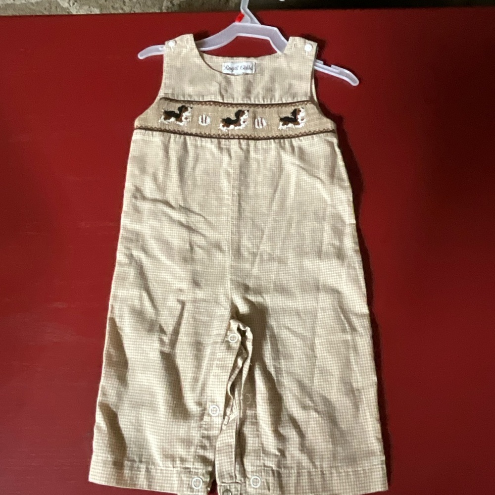 Royal Child size 9 month boys smocked longalls
